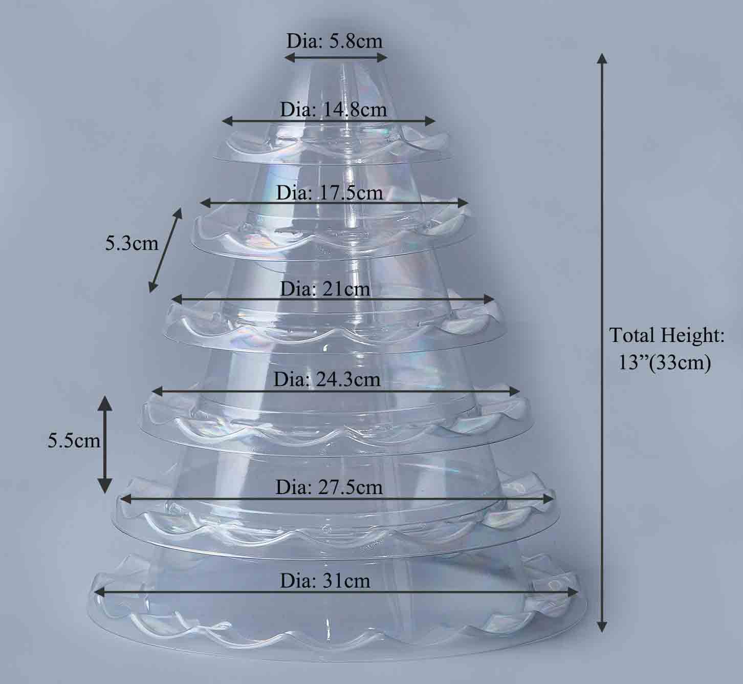 macaron tower size