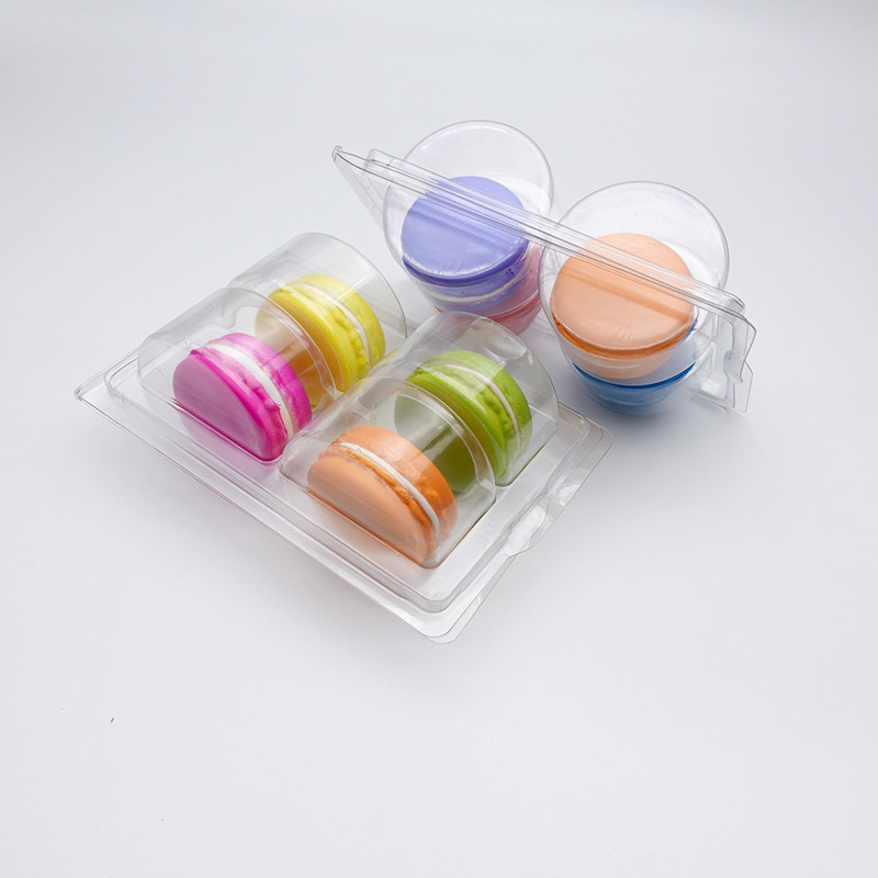 4 hole macarons clamshell tray