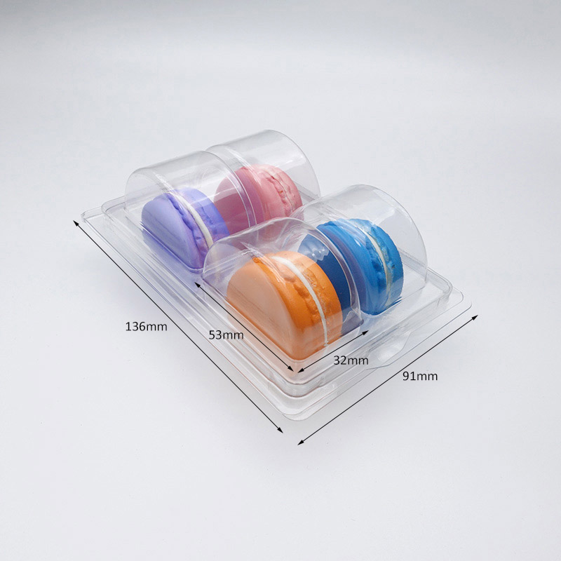 4 hole macarons clamshell tray