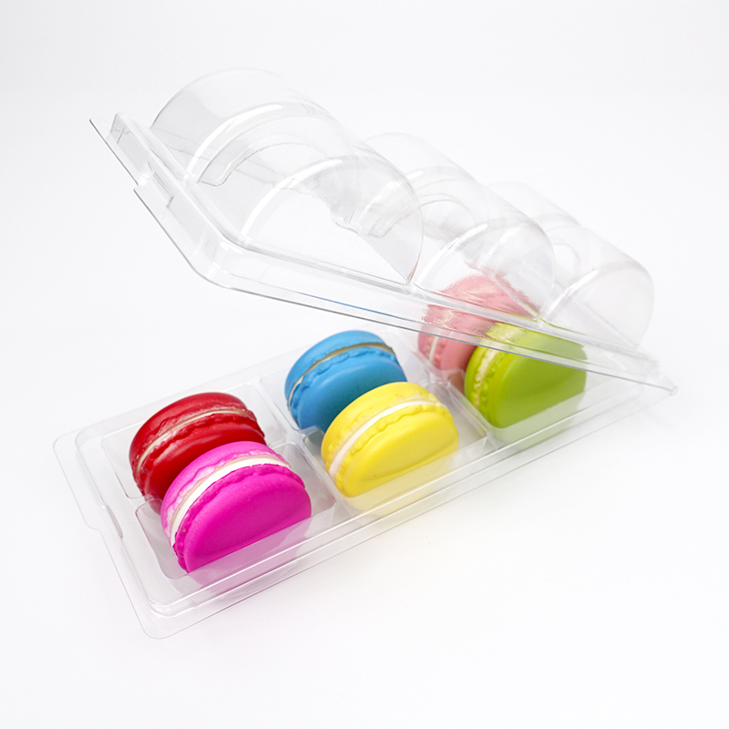 custom 6 macaron clamshell tray