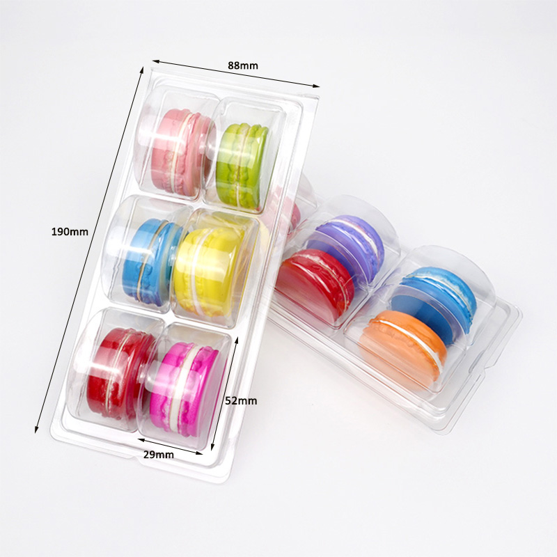 custom 6 macaron clamshell tray