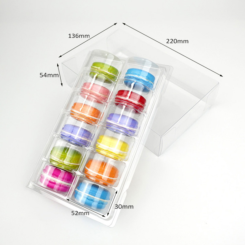  12 macarons plastic box with insert tray