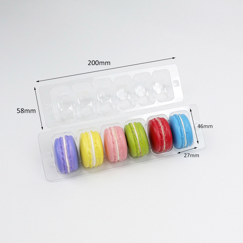 6 macarons clear blister tray