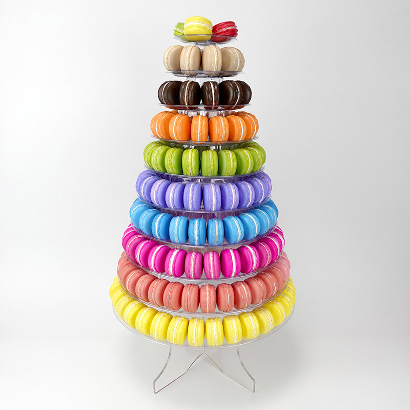 10 tiers macaron tower with acrylic bottom