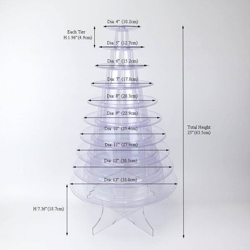 10 tiers macaron tower with acrylic bottom