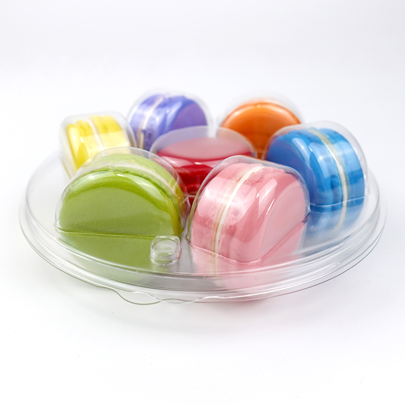 7 pcs macaron cookie round packaging plastic blister tray