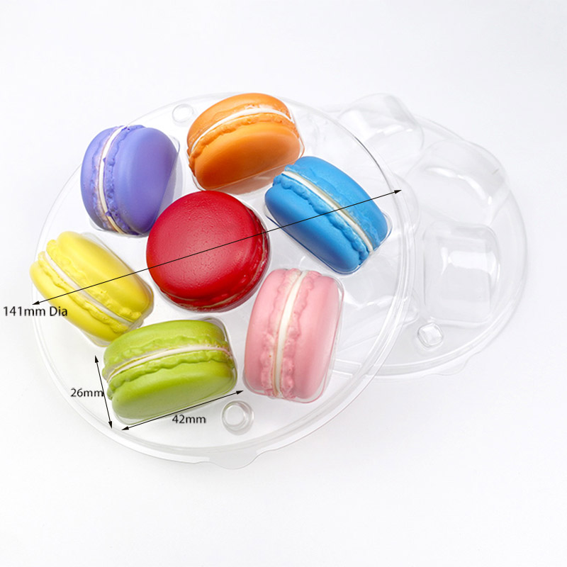 7 pcs macaron cookie round packaging plastic blister tray