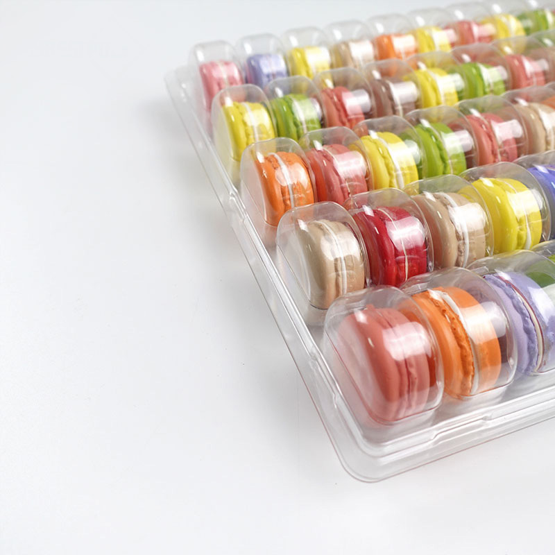 50 macaron clear plastic tray