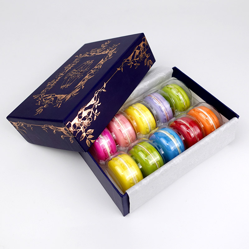 10 macarons paper gift box