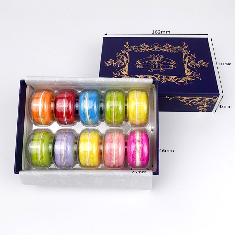 10 macarons paper gift box