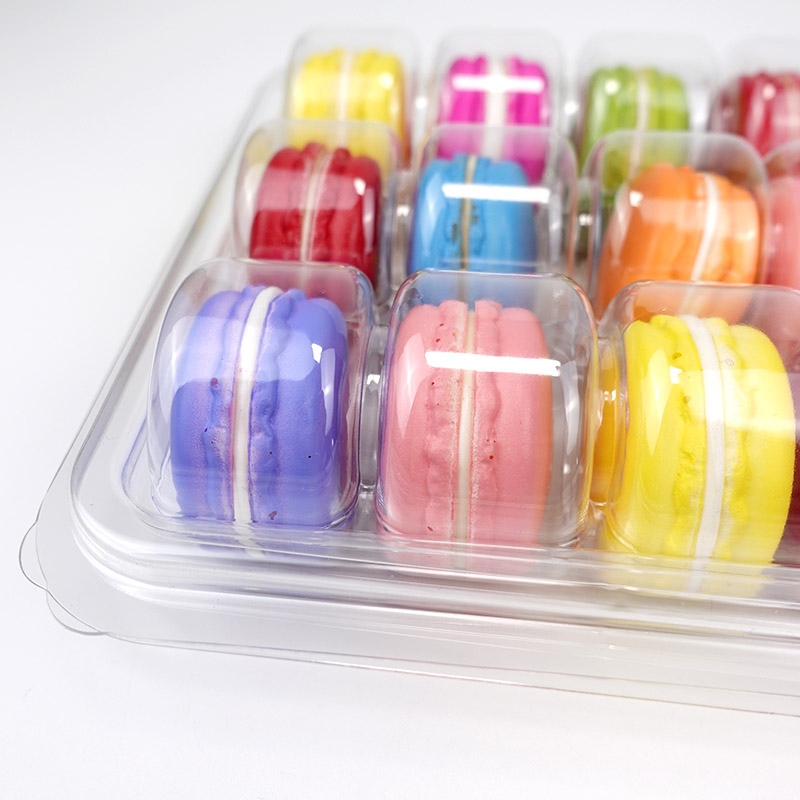 24 macarons clear blister display tray