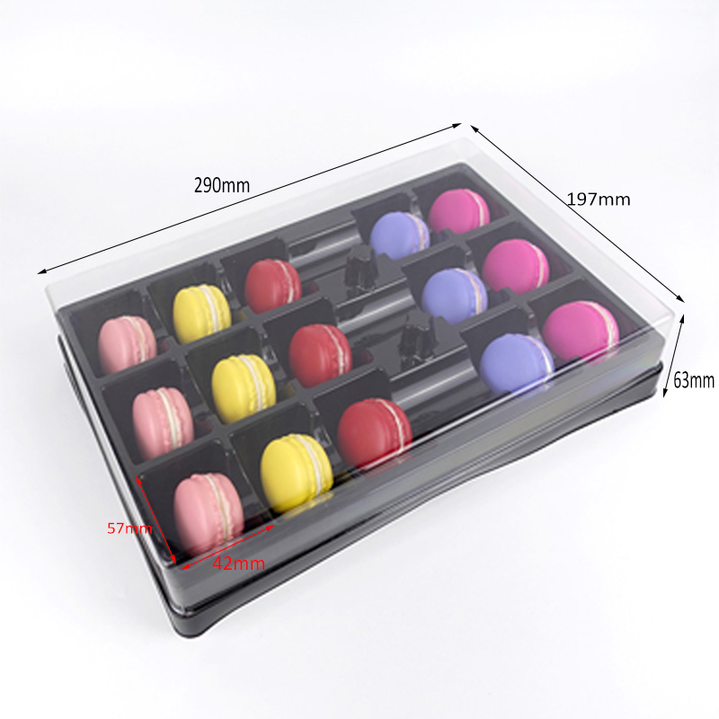 Boite plastique 15 macarons avec fourreau