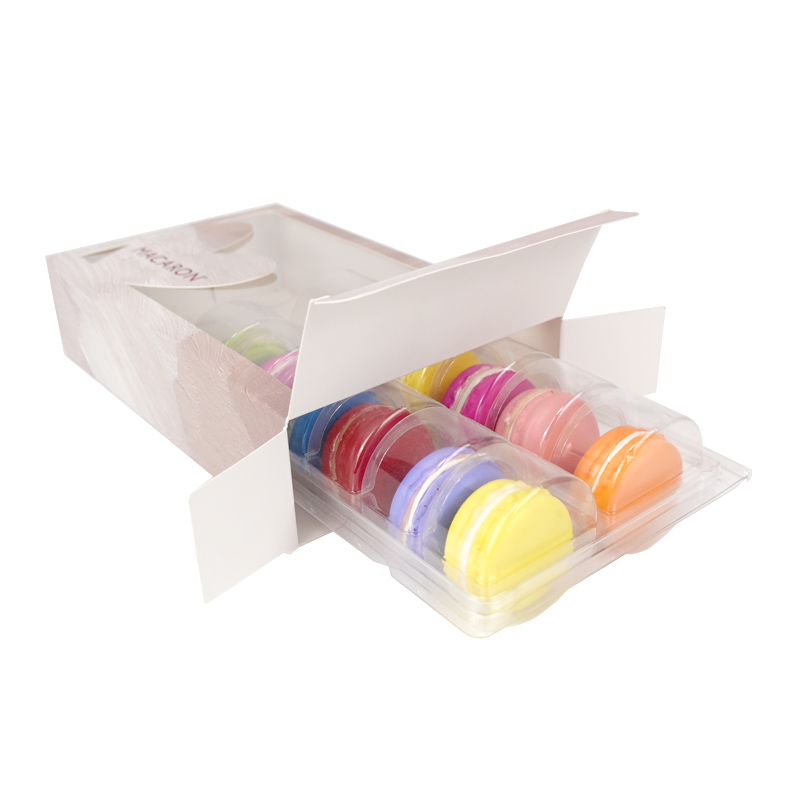 Boîte papier 12 macarons avec fenêtre