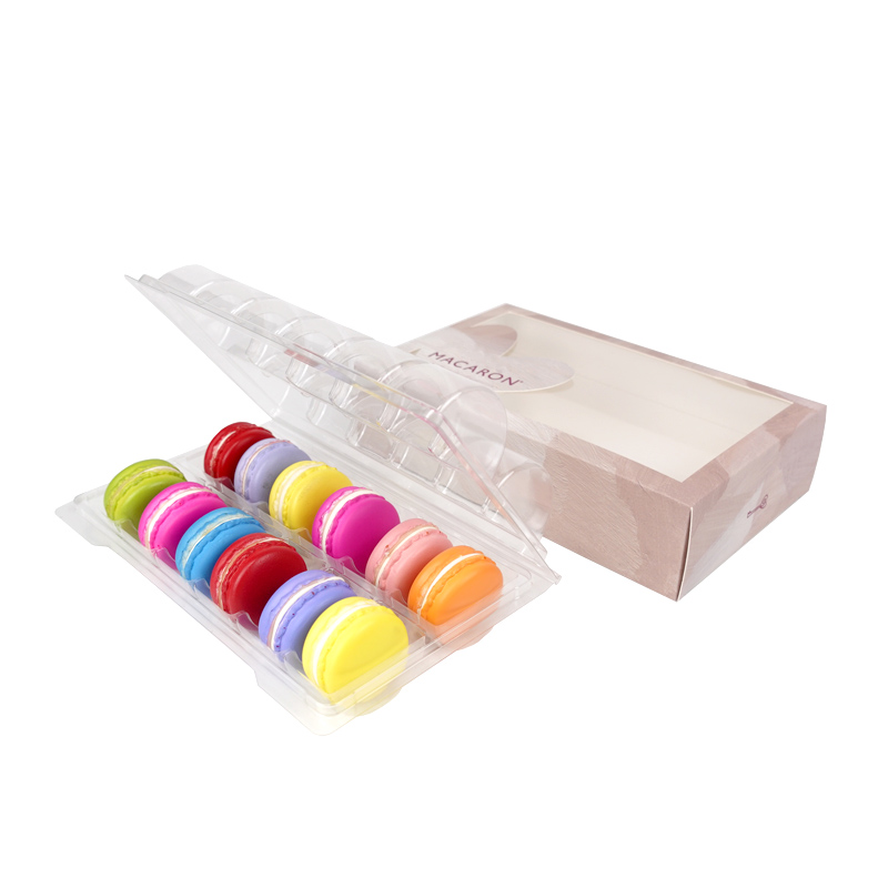 Boîte papier 12 macarons avec fenêtre