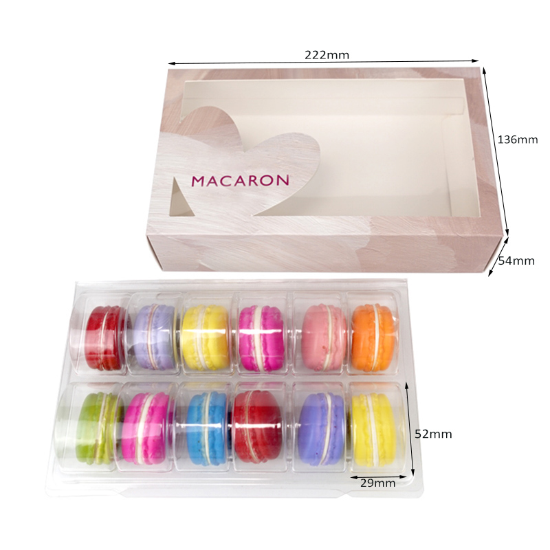 Boîte papier 12 macarons avec fenêtre