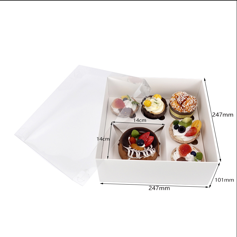 boîte mixte cupcakes et gâteaux avec fenêtre transparente