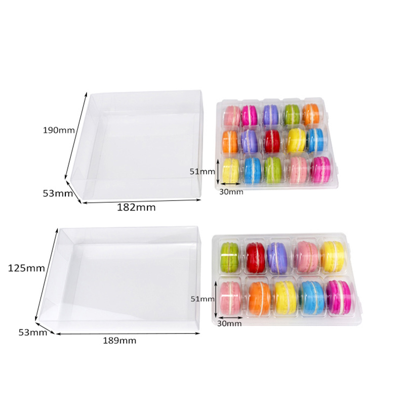 Coffret 10 15 boîtes plastique macarons