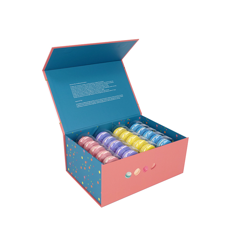 Coffret aimanté 40 macarons avec inserts plastiques