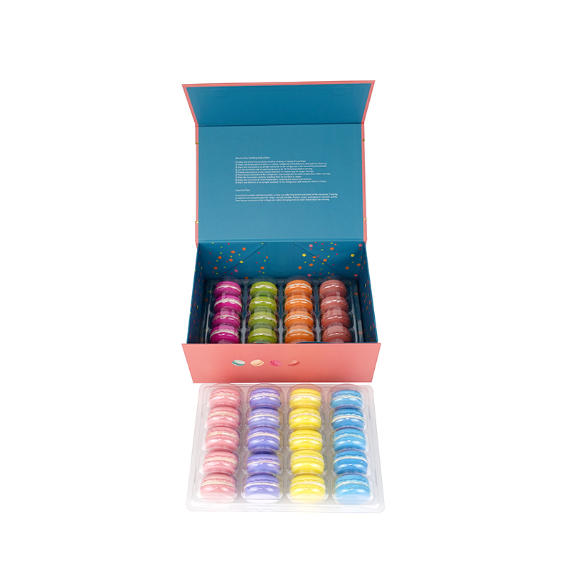 Coffret aimanté 40 macarons avec inserts plastiques