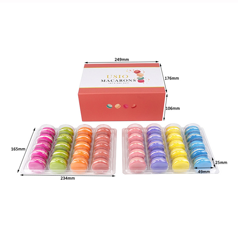 Coffret aimanté 40 macarons avec inserts plastiques