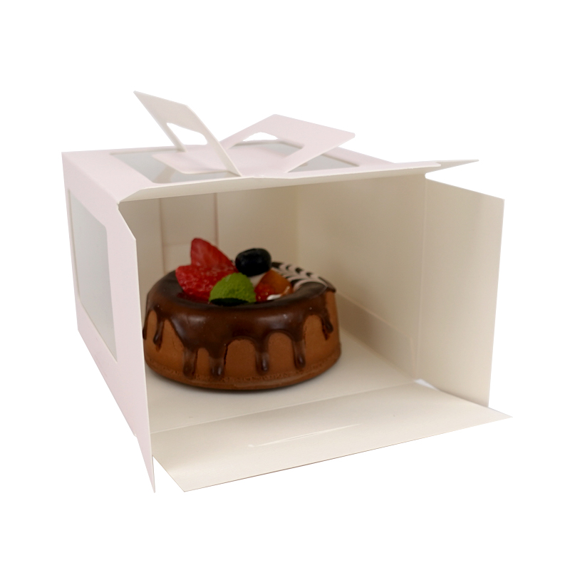 Boîte en papier à gâteau carrée de 5" avec fenêtre