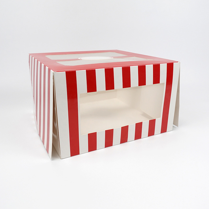 Boîte en papier à gâteau carrée de 10" avec fenêtre