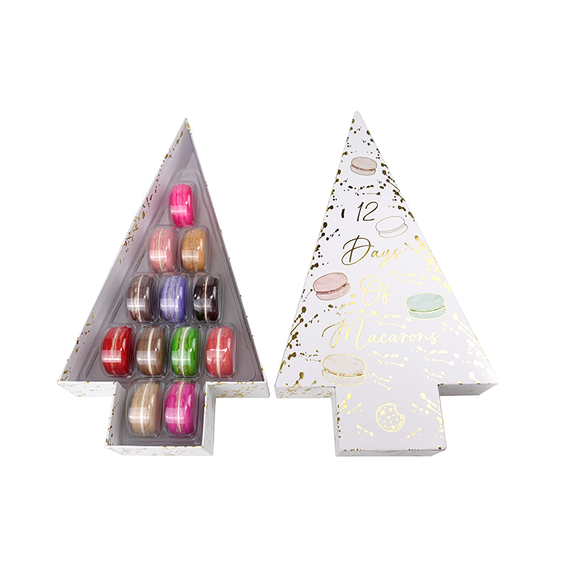 Coffret 12 macarons sapin de Noël