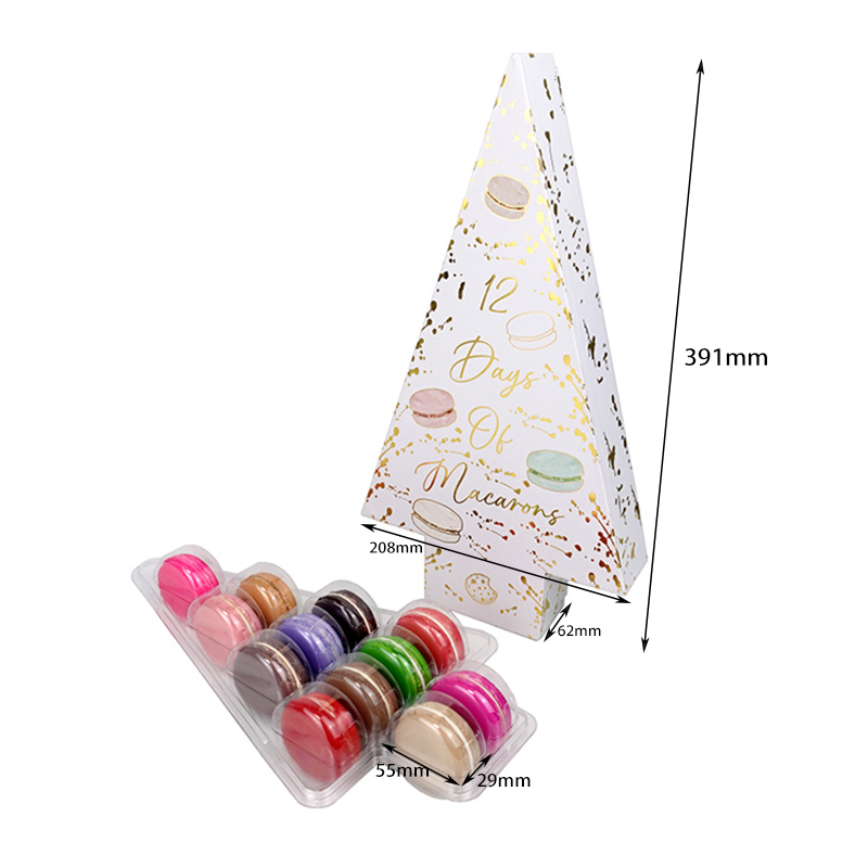 Coffret 12 macarons sapin de Noël