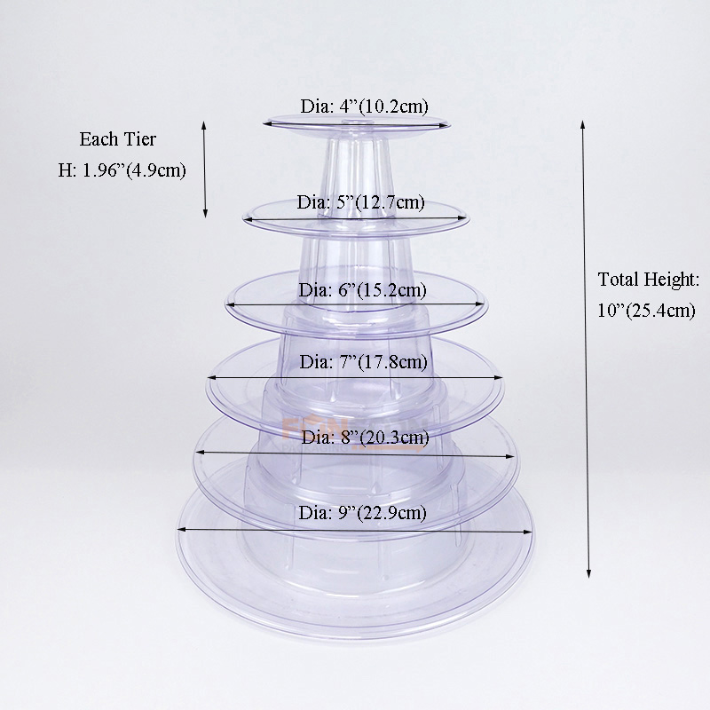 Taille de la tour macaron à 6 niveaux