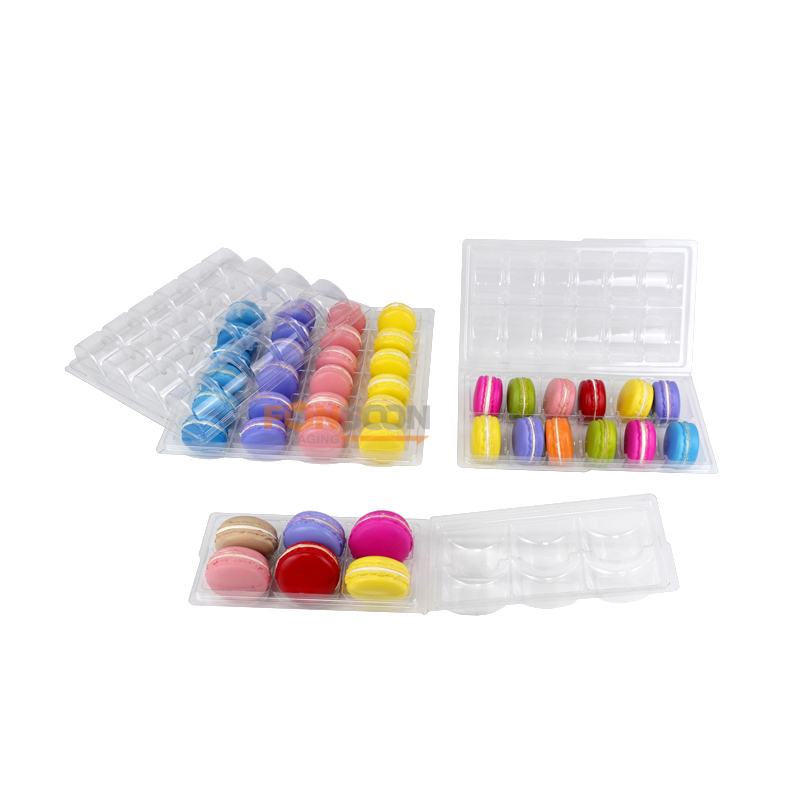 6 12 24 macarons blister en plastique transparent