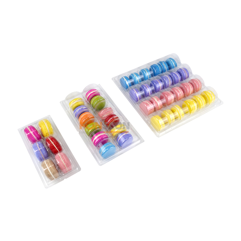 6 12 24 macarons blister en plastique transparent