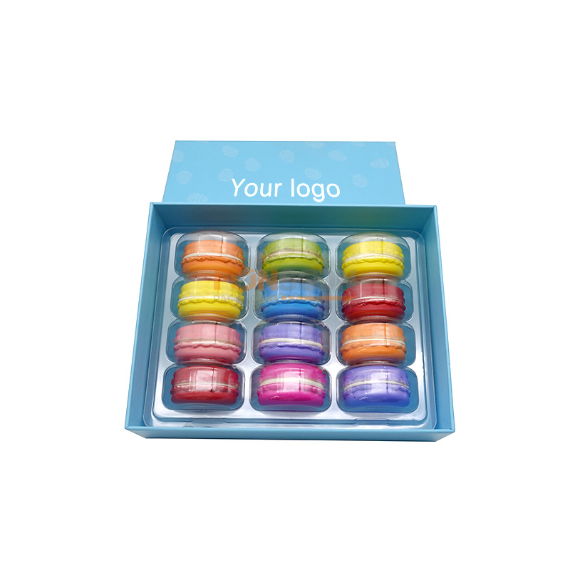 Coffret cadeau cartonné 12 macarons