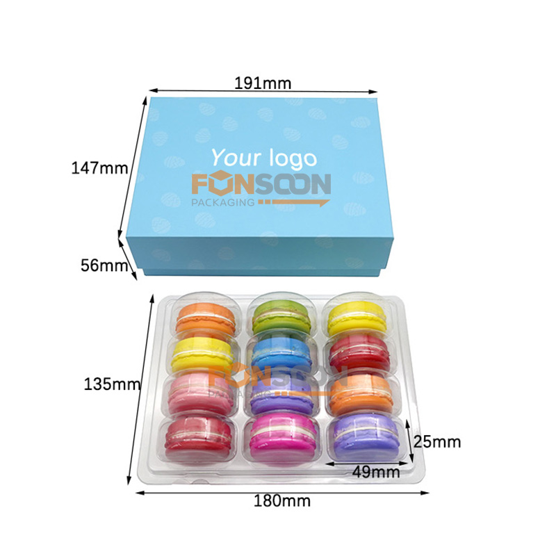 Coffret cadeau cartonné 12 macarons