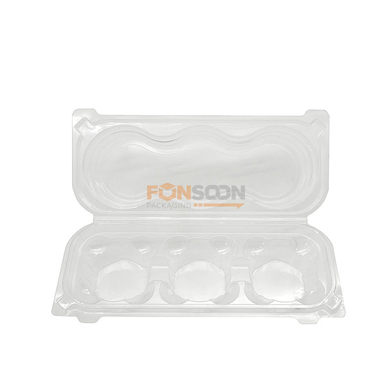 Récipient en plastique transparent pour 3 cupcakes