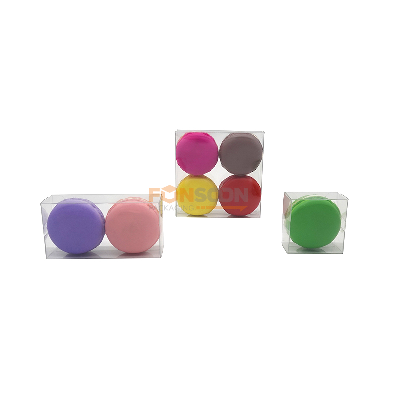 boîte pliante en plastique transparent pour macarons