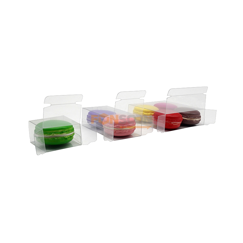 boîte pliante en plastique transparent pour macarons