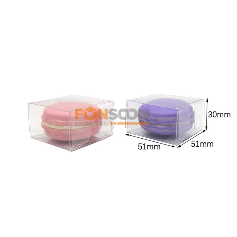 boîte pliante en plastique transparent pour macarons