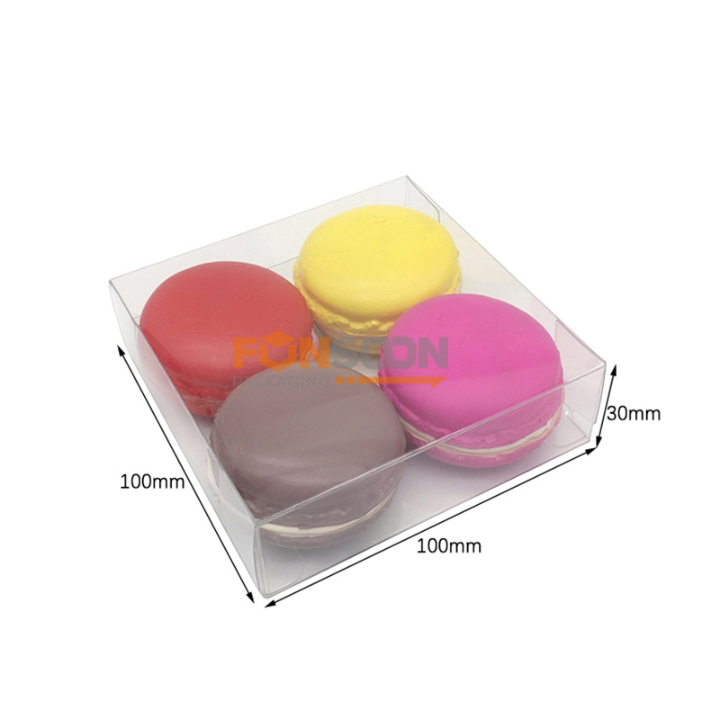 boîte pliante en plastique transparent pour macarons