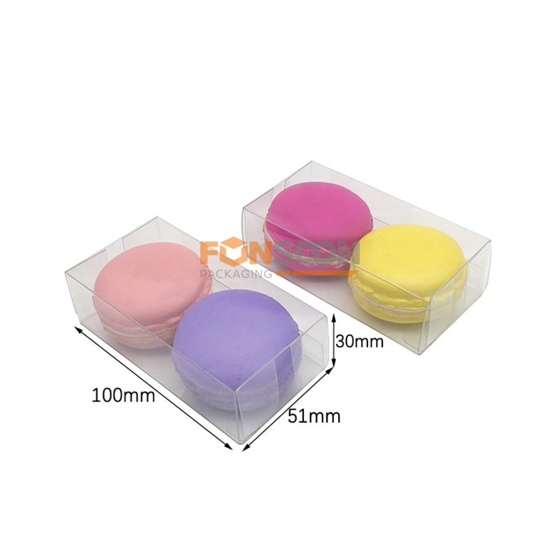 boîte pliante en plastique transparent pour macarons