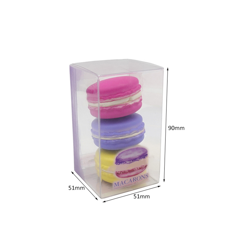 boîte pliante en plastique transparent pour 4 macarons