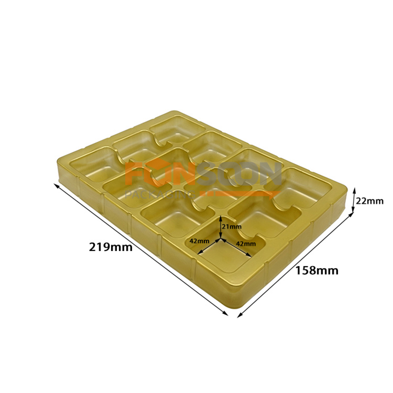 6 plateaux en plastique chocolat doré 12 trous