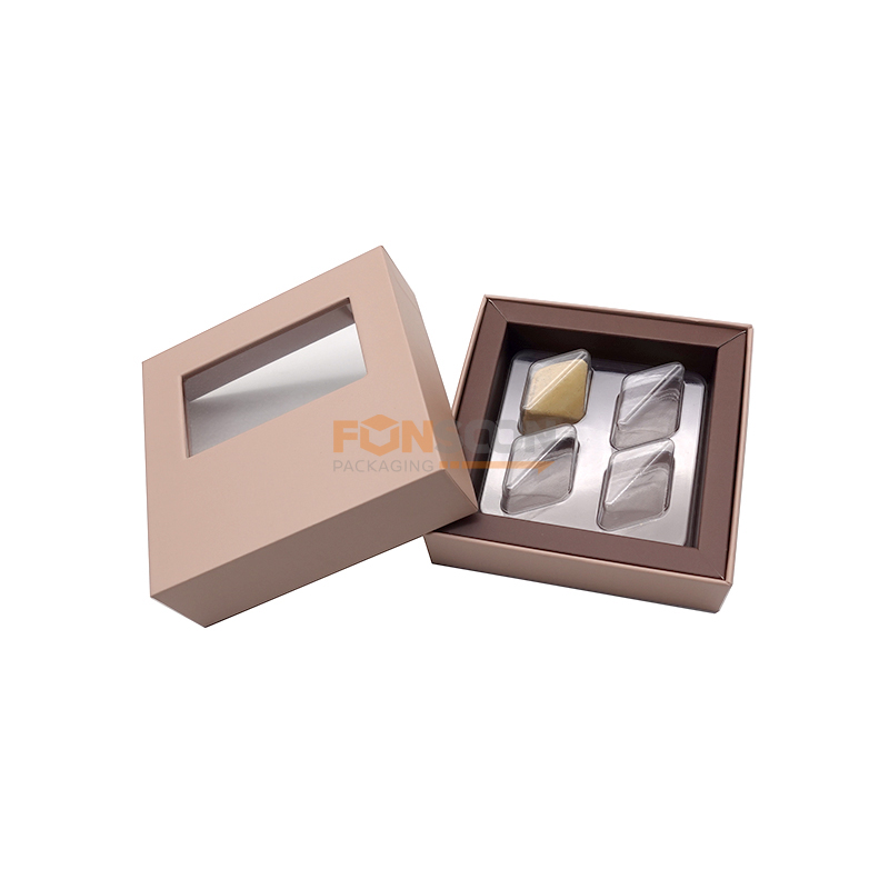 Luxury gift boxes for 4 diamond shaped chocolate 