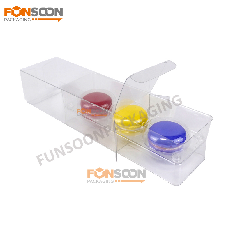 3 macarons clear packaging box