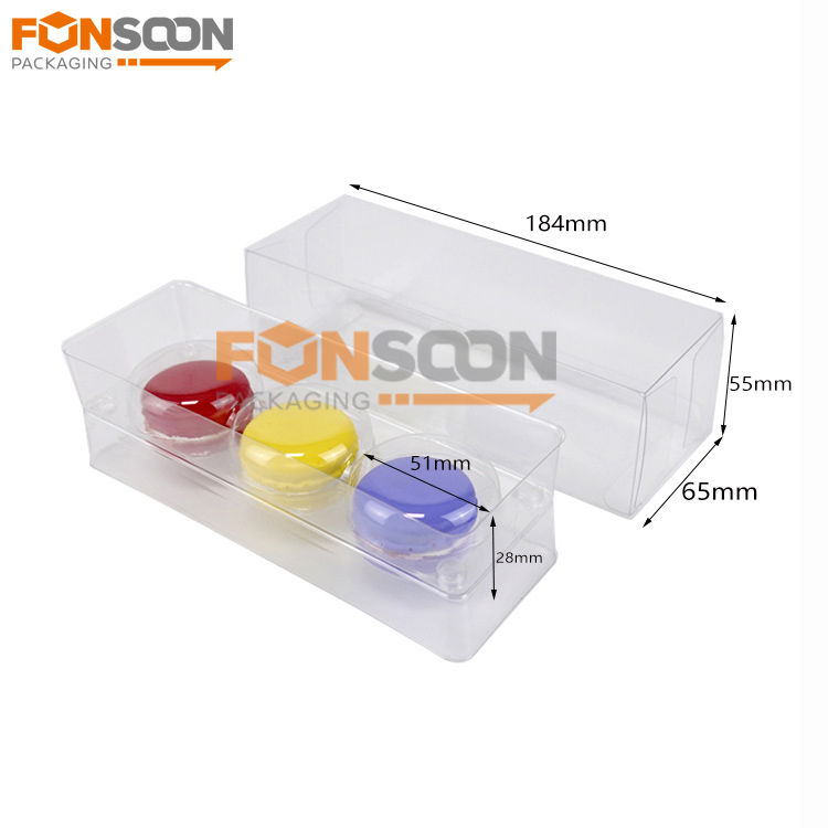 3 macarons clear packaging box