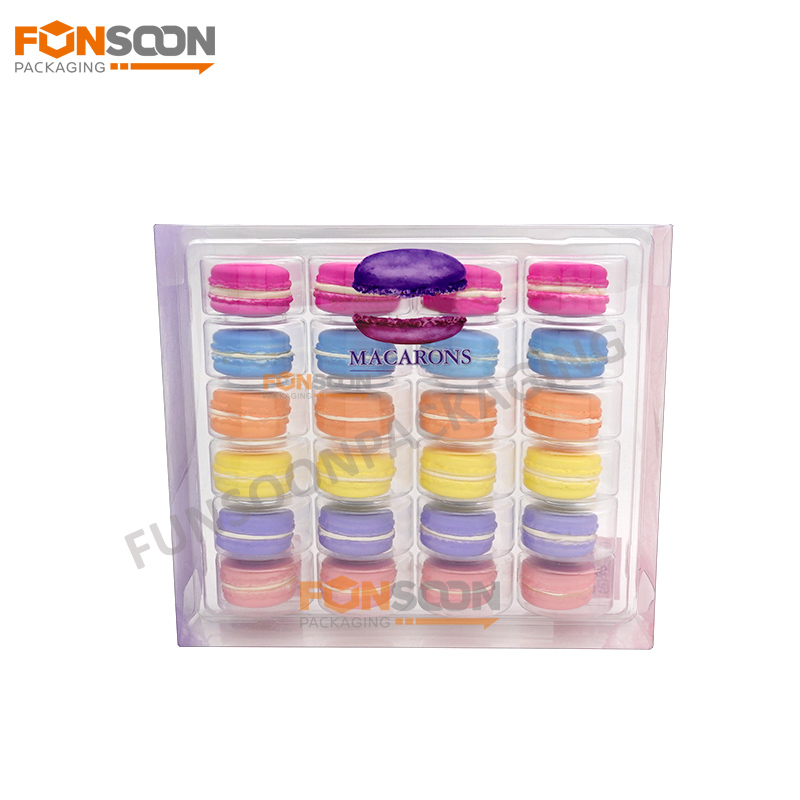 24 paquets de macarons boîte en plastique avec inserts