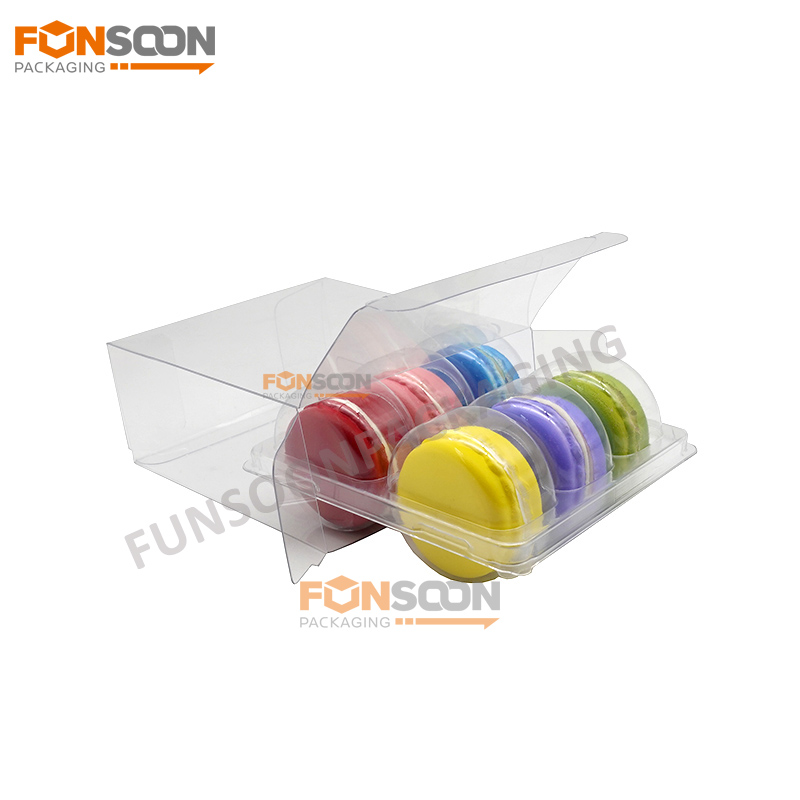 6 macarons plastic packaging box set