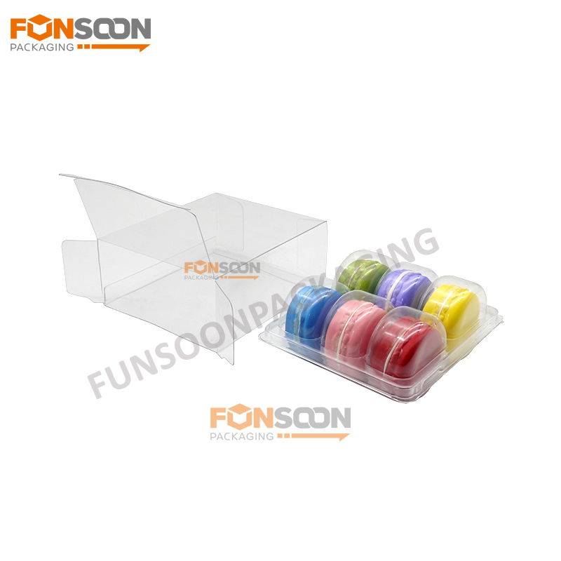 6 macarons plastic packaging box set