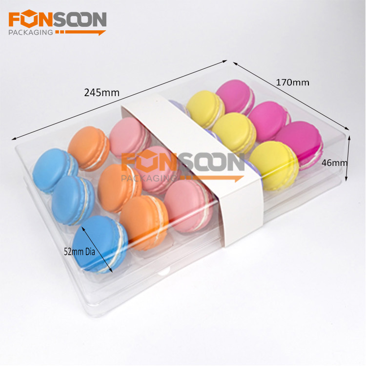 18 holes plastic macaron display box