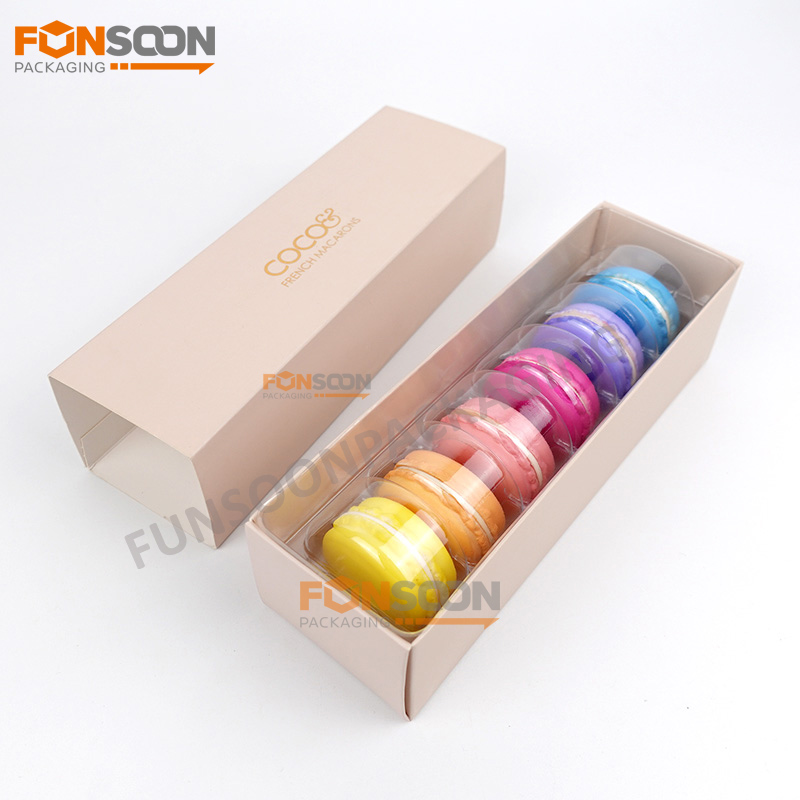 6 macaron paper drawer box with insert