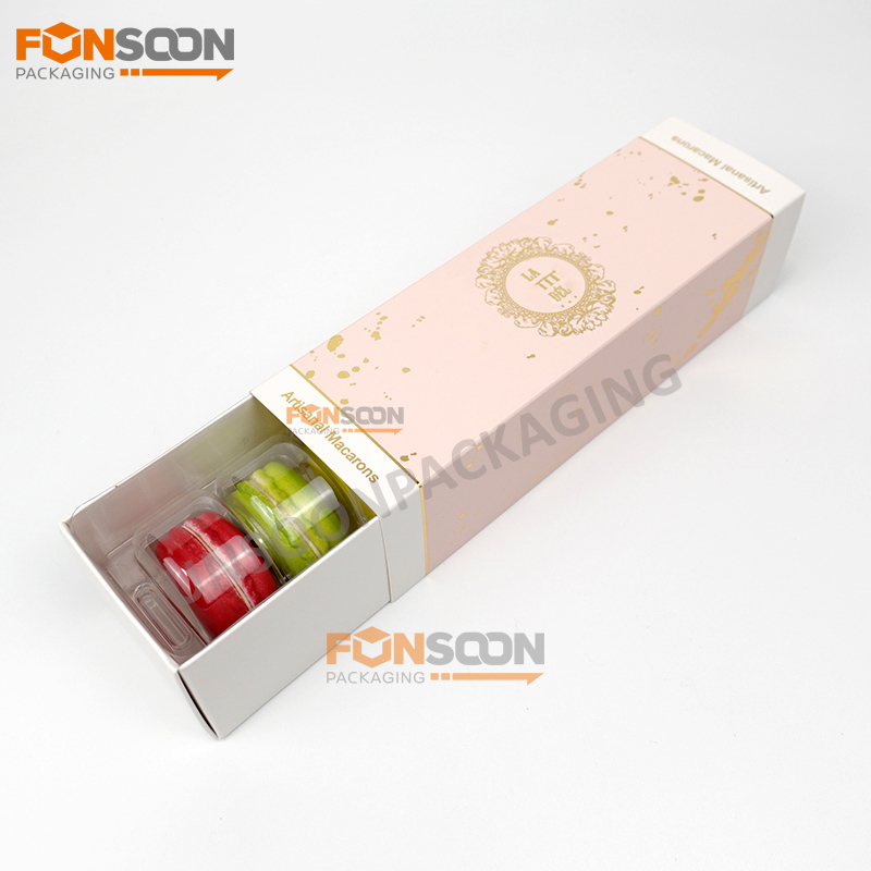 6 macaron paper drawer box with insert